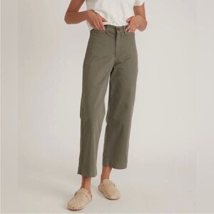 MARINE LAYER bridget crop wide leg pant dusty olive green cotton utility size 10